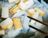 時短料理！さば味噌缶(厚揚げ、冷凍大根)作り方3写真