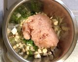 毎日お弁当♪梅シソチーズつくね弁当作り方1写真