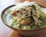 豚こま切れ肉と高菜漬けと厚揚げの汁そば作り方5写真