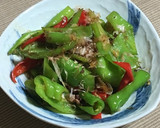 ちょいと一品★甘長唐辛子の麺つゆ桜エビ炒作り方4写真