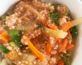 レンジで肉味噌天津飯風丼作り方9写真