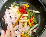 彩り野菜☆たまねぎソースのペペロンチーノ作り方5写真