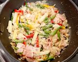 彩り野菜☆たまねぎソースのペペロンチーノ作り方6写真