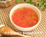完熟トマトde作る☘️トマト味噌スープ作り方4写真