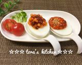 ゆで卵de簡単おつまみ☘️デミグラチーズ作り方6写真