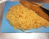 簡単酒肴☆大判パスタせんべい（明太味）作り方1写真