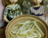 リカちゃん♡野球ꕤヤクルト？もやし豚蒸し作り方2写真