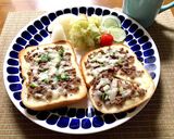 簡単！速攻！肉そぼろのトースト作り方3写真