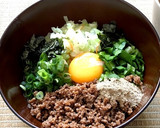 作り置き肉そぼろ→台湾混ぜそば(全卵)作り方6写真