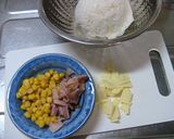 チーズ＆ベーコンdeコーンおにぎり☆作り方1写真