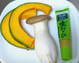 簡単一品！かぼちゃとエリンギの照り焼き作り方1写真