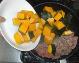 カレー味かぼちゃの煮物♪簡単フライパンで作り方5写真