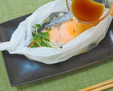 鮭の包み焼き シークヮーサー醤油作り方6写真