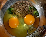 作り置き肉そぼろ入り☆だし巻き玉子☆作り方1写真