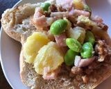 納豆とポテサラのトースト作り方4写真
