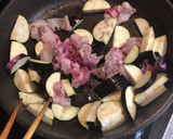 簡単！焼肉のタレで茄子と豚肉の卵とじ☆作り方1写真