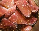 センター卵黄●マグロ切り身の漬け丼作り方1写真