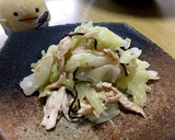 キャベツと蒸し鶏の塩昆布和え作り方4写真