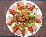 唐揚げ彩りサラダ!(^^)!作り方4写真