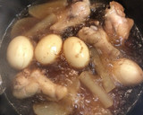 ほっこり♡しっかり味の手羽元大根と煮卵☆作り方5写真