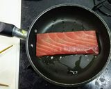 ひとりご飯☘マグロのステーキ丼作り方2写真