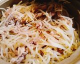土鍋で手軽に陶板焼き～モヤシと豚肉作り方4写真