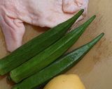 オクラと鶏皮の和えたの。作り方1写真