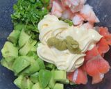 海老アボカドサーモンのメキシカンなマヨ丼作り方6写真