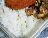 鶏ハラミと玉ねぎ炒め、コロッケプレート作り方5写真