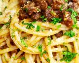 男のパスタ！トマトが主役のミートソース作り方34写真