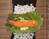 100%押し麦の大麦えびフライ巻き寿司作り方13写真