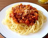 簡単♪秋野菜のミートソースパスタ作り方2写真