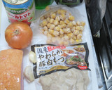 豚もつとひよこ豆のスペイン風トマト煮込み作り方1写真