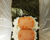 安くて簡単！魚肉バーガーと卵のおにぎらず作り方4写真