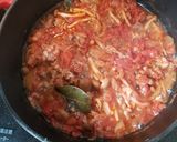 きのこと牛コマ肉の赤ワイントマト煮込み作り方9写真