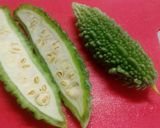 ラッキョウ酢で！ゴーヤと茗荷の酢漬け作り方2写真
