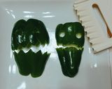 ハロウィンに★ピーマンお化けのハンバーグ作り方2写真