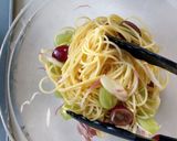 葡萄とみょうがのレモンパスタ作り方2写真
