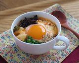 落とし卵と黒きくらげのキムチスープ作り方4写真