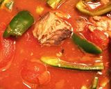 サバ缶とピーマンのトマトカレー作り方1写真