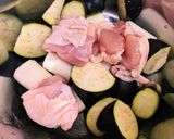 鶏となす　白ネギの和風煮作り方3写真