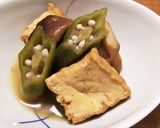 15分で完成！厚揚げ、オクラ、椎茸の煮物作り方7写真