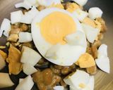 毎日の納豆●ゆで玉子をくずして作り方2写真