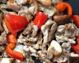 豚こま肉と椎茸・ピーマンの甘辛炒め☆弁当作り方5写真