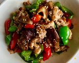 豚こま肉と椎茸・ピーマンの甘辛炒め☆弁当作り方6写真