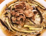 豚生姜焼き乗せぶっかけ細切りナス入り素麺作り方6写真
