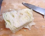 キャベツの芯で♪玉子ふわふわ簡単スープ作り方1写真