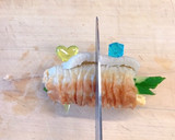 冷やし中華の残り具材で♪クルクルちくわ作り方5写真