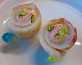 冷やし中華の残り具材で♪クルクルちくわ作り方6写真