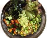 カラフル野菜と海藻のトストサラダ♪作り方1写真